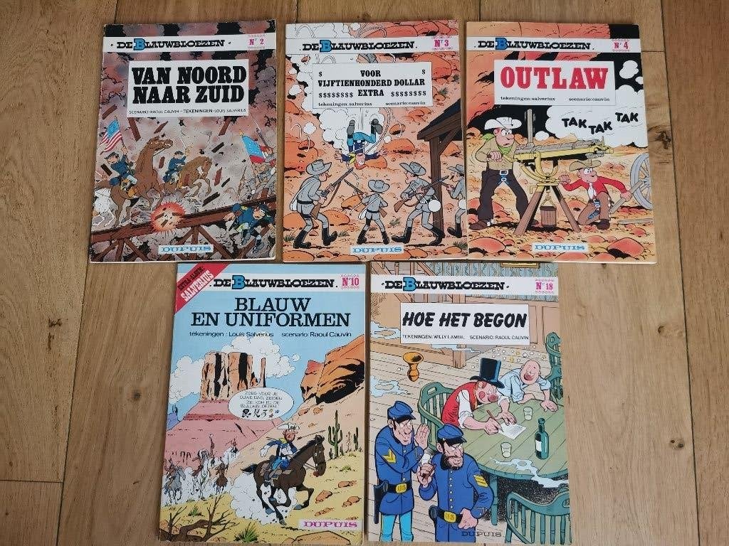 Blauwbloezen strips, Boeken, Raoul Cauvin, Louis Salvérius, Willy Lambil, Meerdere stripboeken, Ophalen, Gelezen