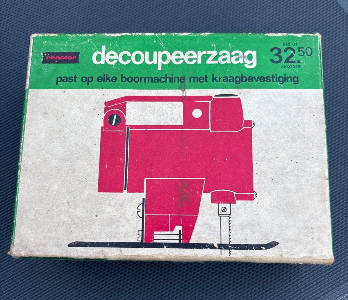 Vintage Reactor Decoupeerzaag voor Boormachine, Minder dan 30 mm, Decoupeerzaag, Ophalen of Verzenden, Zo goed als nieuw
