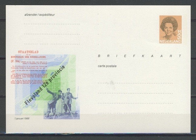 Briefkaart Voorgedrukt 50 cent 1986 Postfris Kaart 603b jdu, Ophalen of Verzenden, Briefkaart