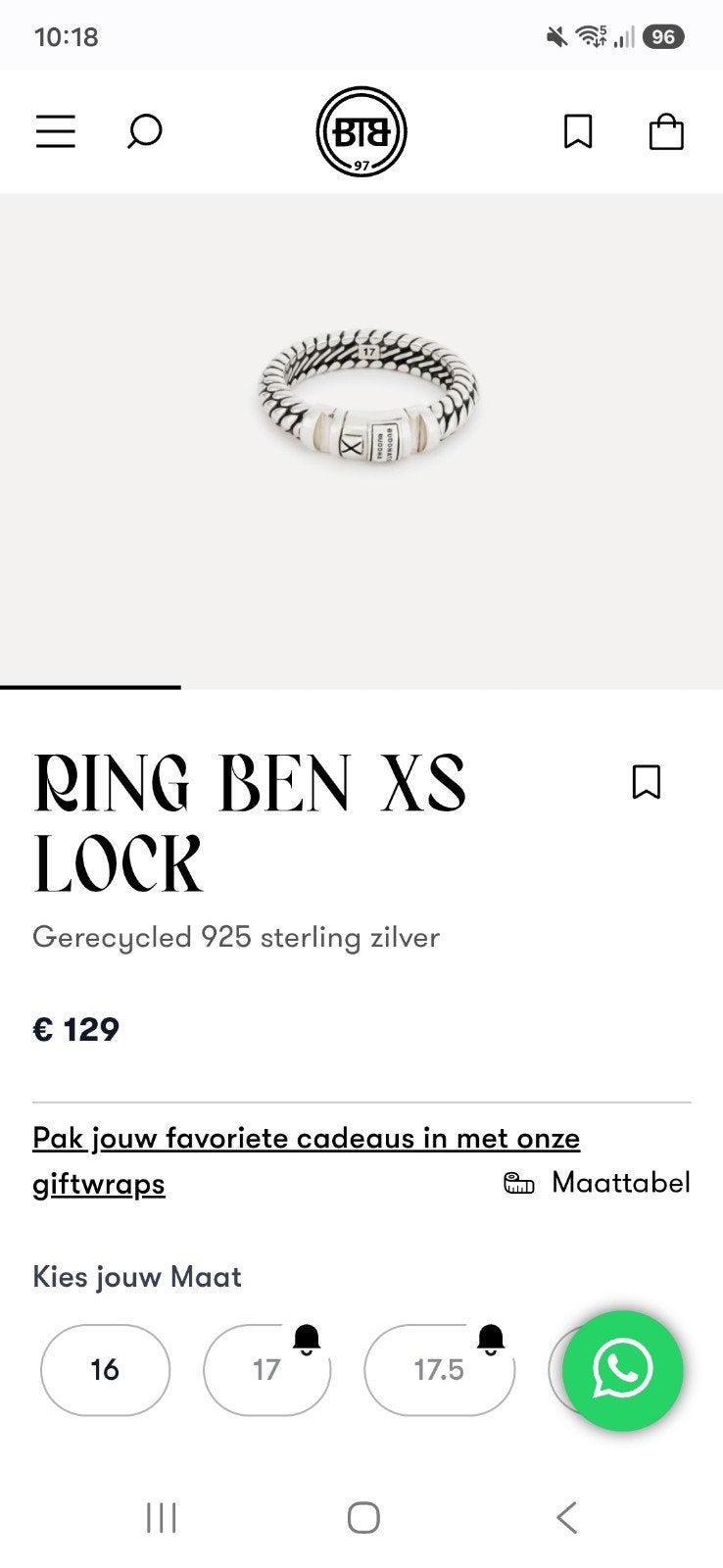 Buddha to Buddha ring Ben xs lock NIEUW!!, Eén persoon, Overige soorten