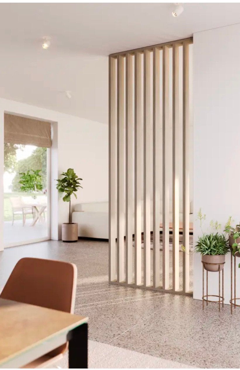 Roomdivider complete set beige 260x100 cm, Ophalen, 25 tot 50 mm, Nieuw, 300 cm of meer