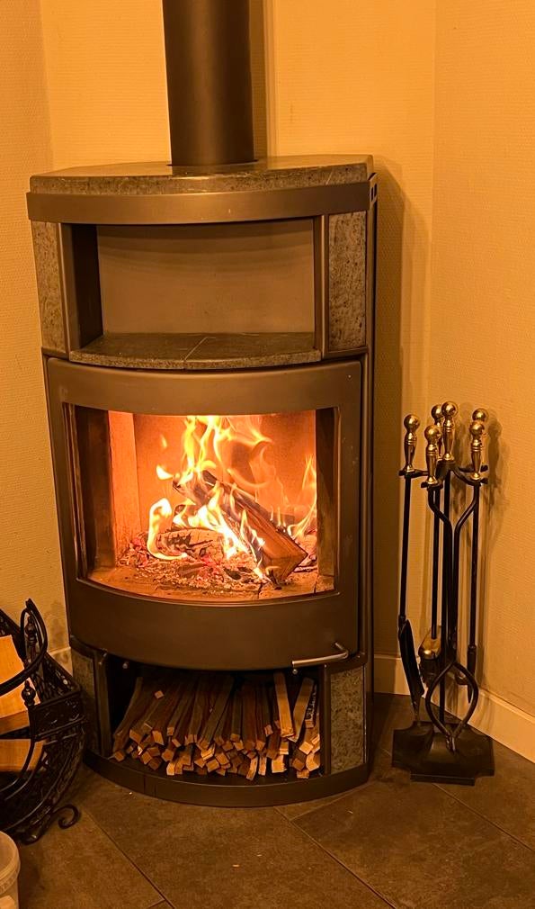 Dikke speksteen kachel Skan Therm 7-10kW, Huis en Inrichting, Houtkachel, Ophalen of Verzenden, Zo goed als nieuw, Vrijstaand