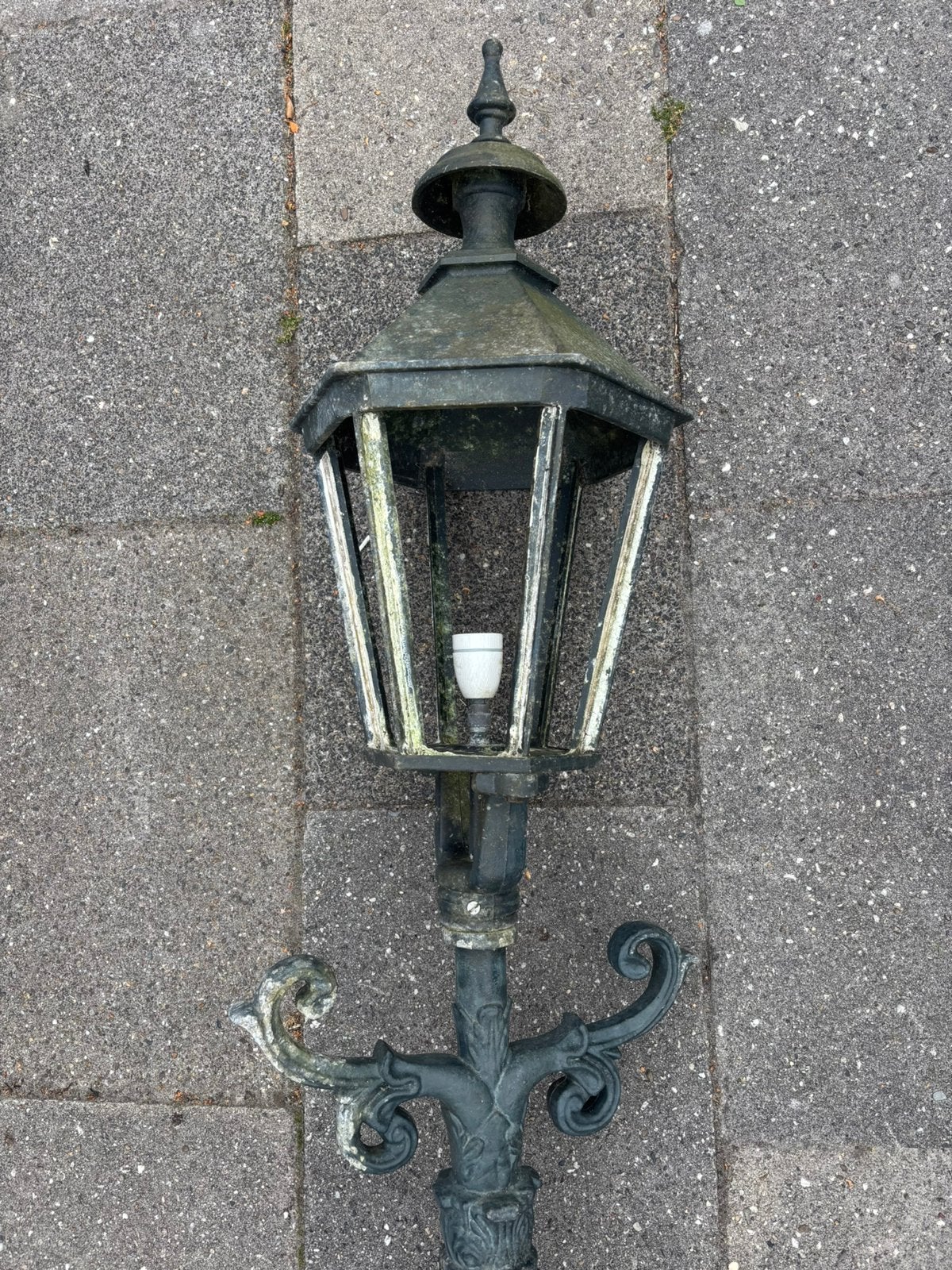 Tuinlantaarn gietijzer, Tuin en Terras, Buitenverlichting, Ophalen, Gebruikt, Staande lamp, Netvoeding