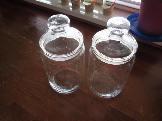 4 voorraad potten., Voorraadpot, Ophalen, Zo goed als nieuw, Glas