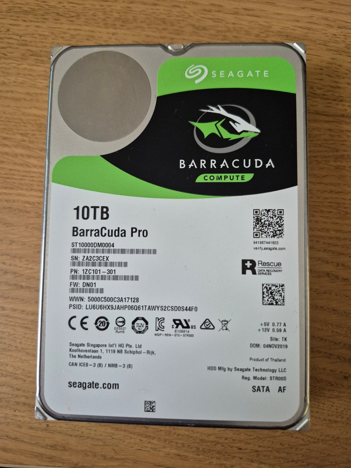 Seagate Barracuda pro 10TB HDD, Intern, Gebruikt, Ophalen of Verzenden, 10TB
