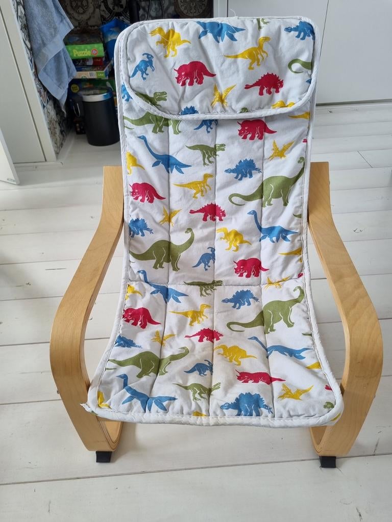 Ikea Poang kinderstoel met dinoprint, Ophalen, Zo goed als nieuw, Overige typen