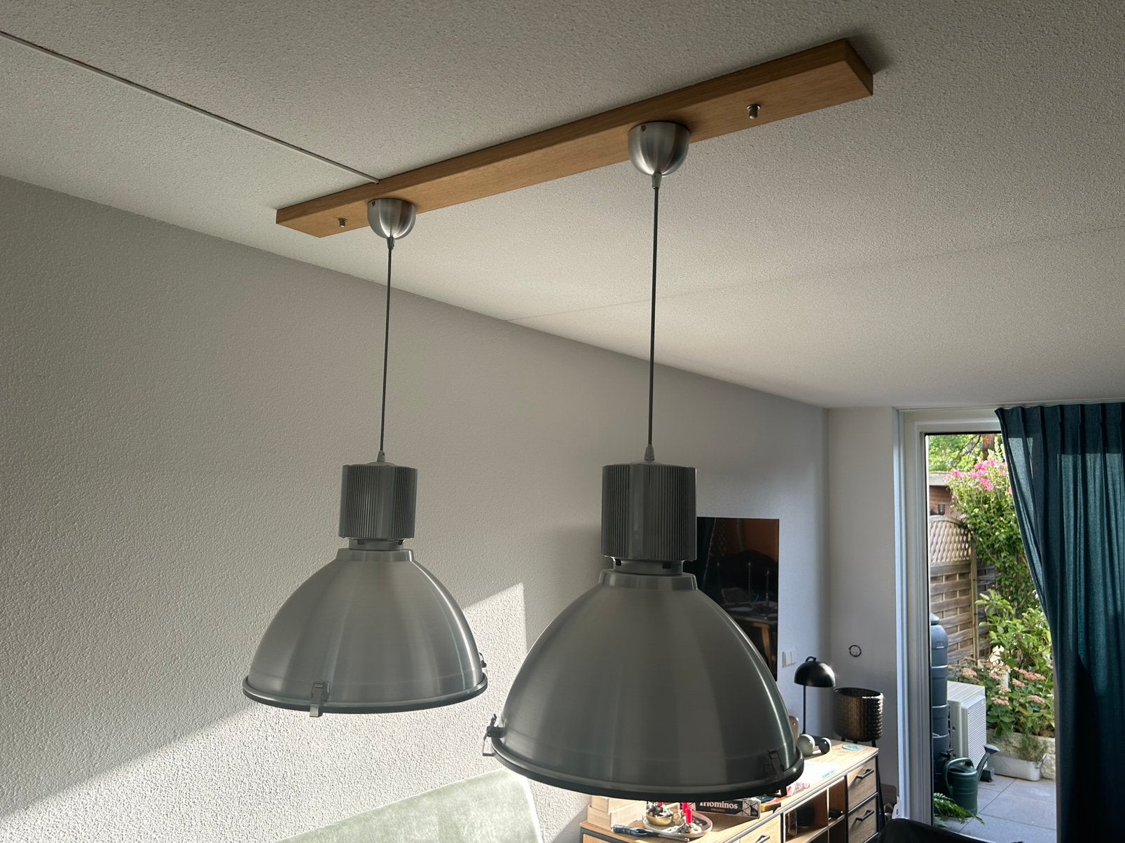 Plafondlampen, industrieel, Ophalen, E27 (groot), Zo goed als nieuw, Glas