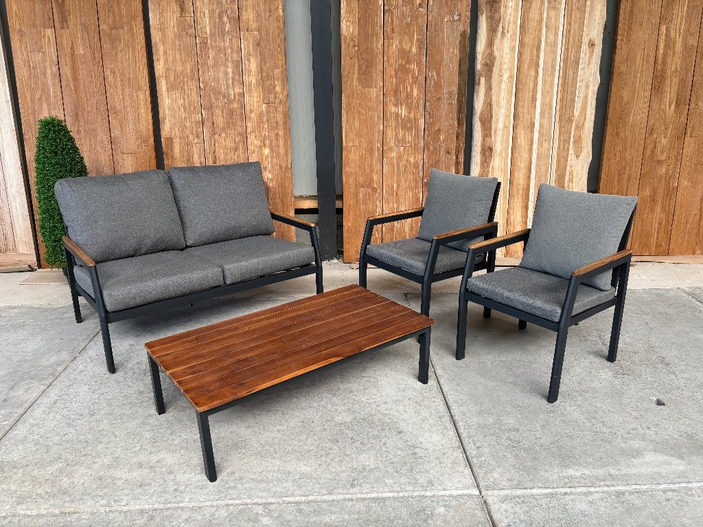 Loungeset Naomi | alu antraciet, Ophalen, 4 zitplaatsen, Bank, Loungeset