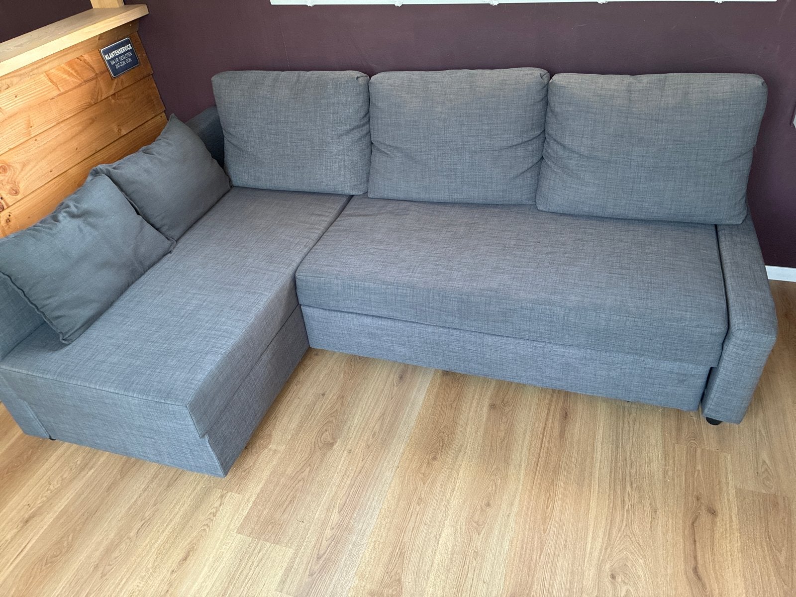 IKEA Klagshamn Hoekbank met slaapfunctie en opbergruimte, Ophalen, 125 tot 150 cm, Hoekbank, Driepersoons