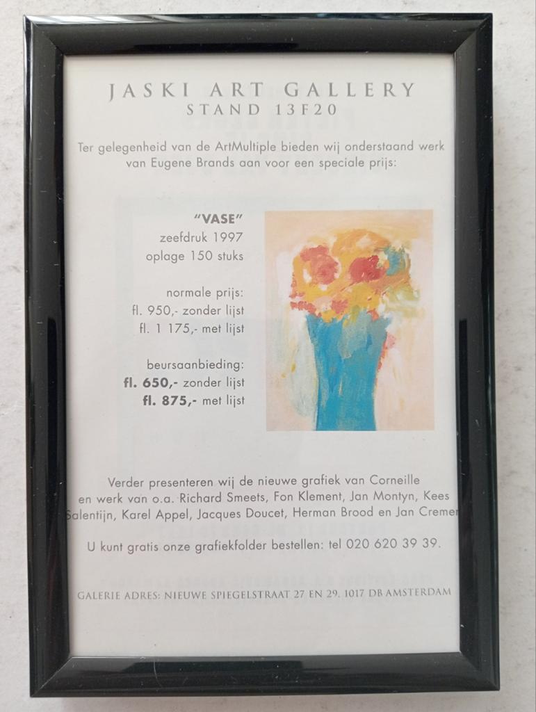 Eugène Brands mini affiche Jaski Galerie jaren 90, Ophalen of Verzenden, Knipsel(s)