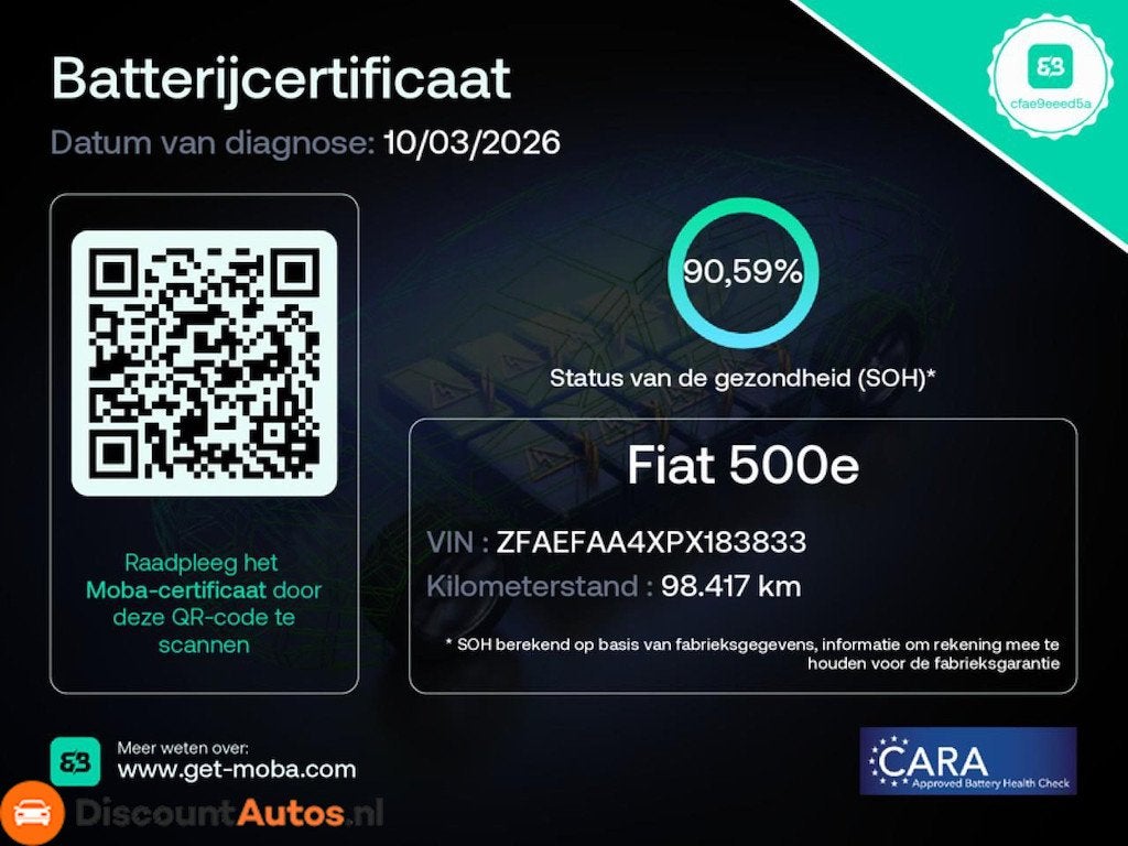 Fiat 500 Urban 42 kWh CarPlay, Auto's, 118 pk, 4 stoelen, Zwart, Origineel Nederlands