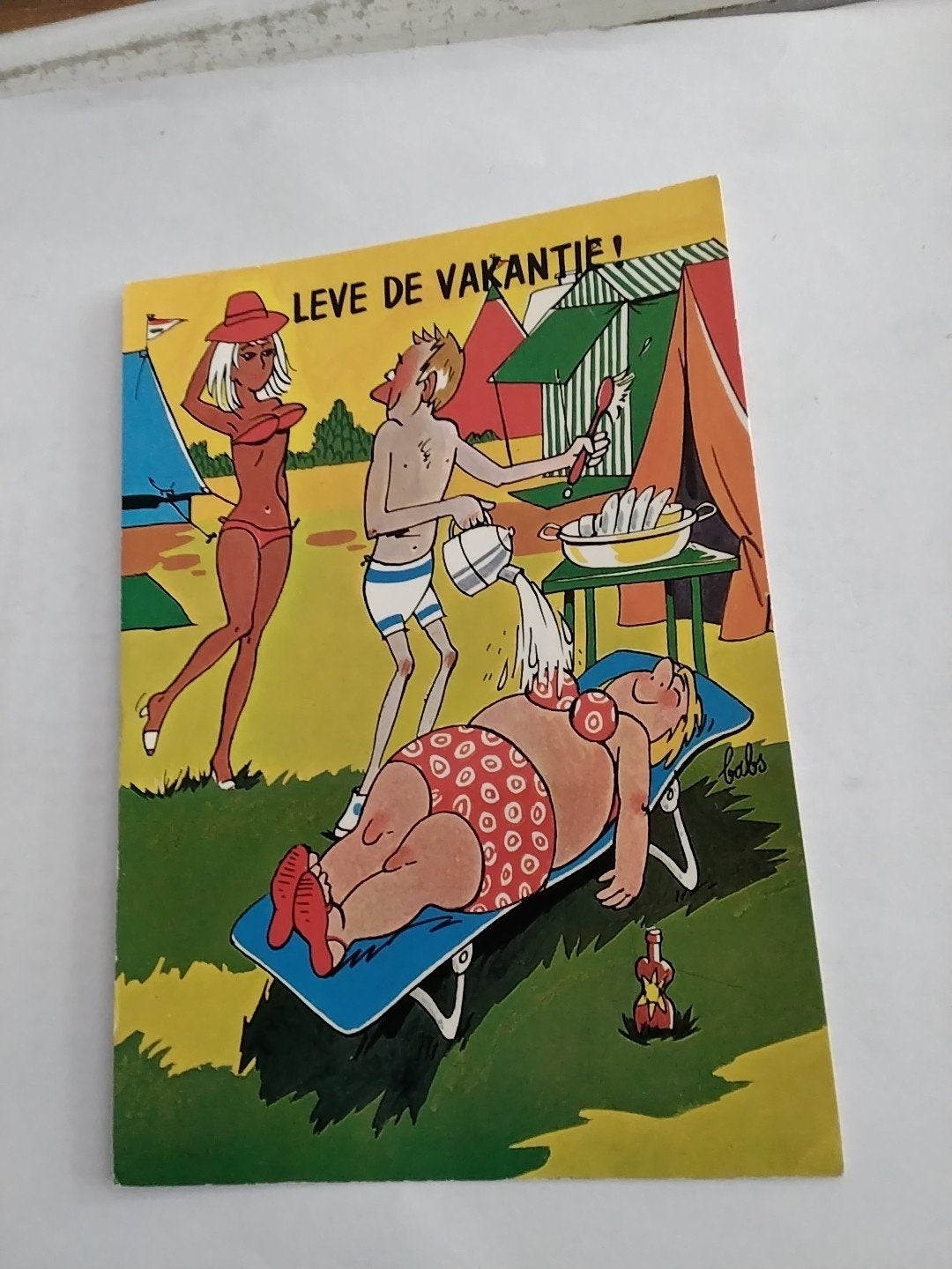 Vintage Ansichtkaart: Leve de Vakantie! (Babs), Verzamelen, Ansichtkaarten | Themakaarten, Ophalen of Verzenden, 1960 tot 1980