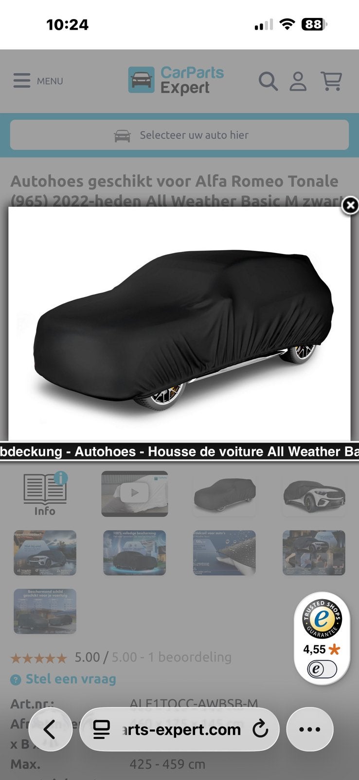 Autohoes voor buiten, Ophalen of Verzenden, Zo goed als nieuw, Universeel