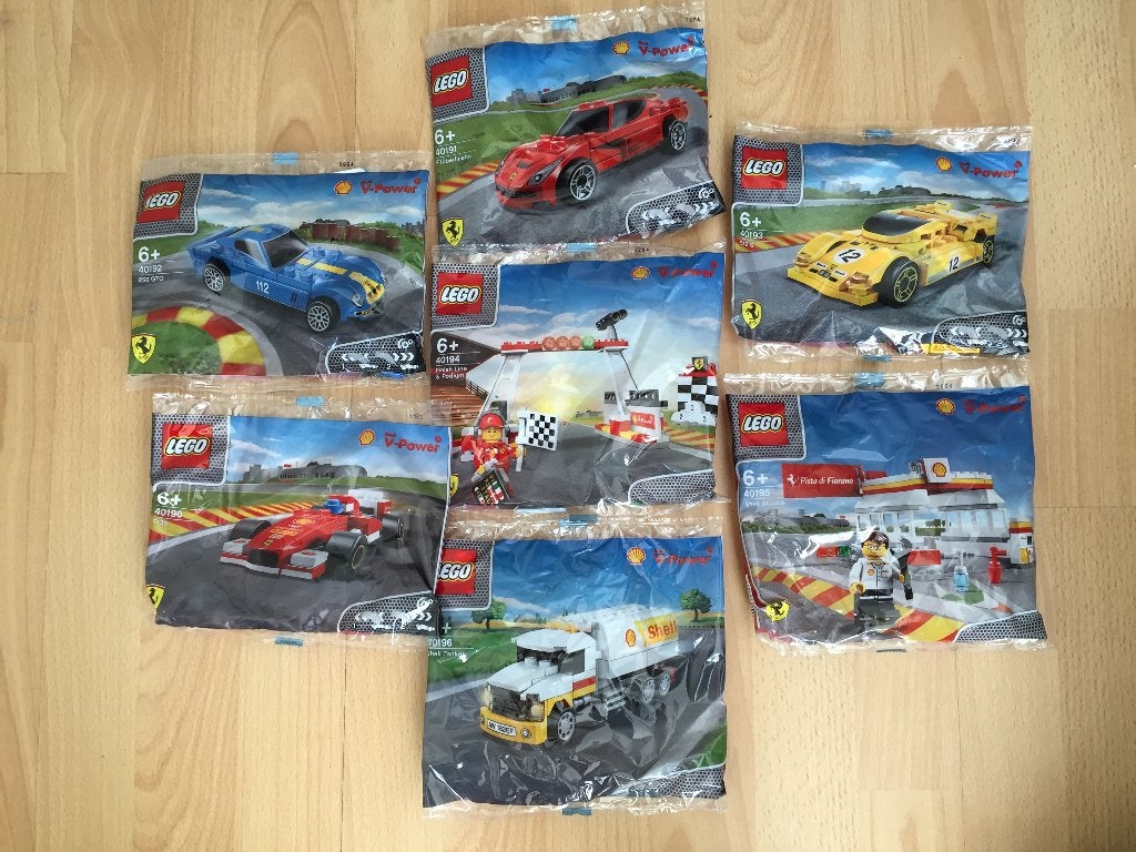 Lego 40190 t/m 40196 set Shell V-Power ongeopend, Lego, Nieuw, Ophalen of Verzenden, Compleet
