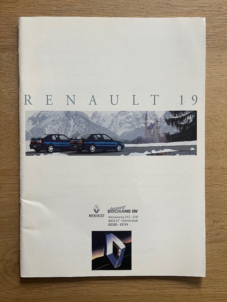Autofolder/Brochure Renault 19 1993, Ophalen of Verzenden, Nieuw, Renault