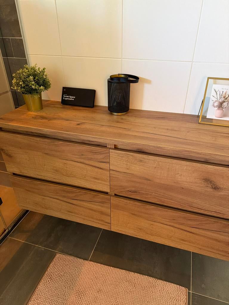 Fontana Rovigo onderkast 60cm warm eiken - Nieuw, Nieuw, Minder dan 100 cm, Wastafelkast, 25 tot 50 cm