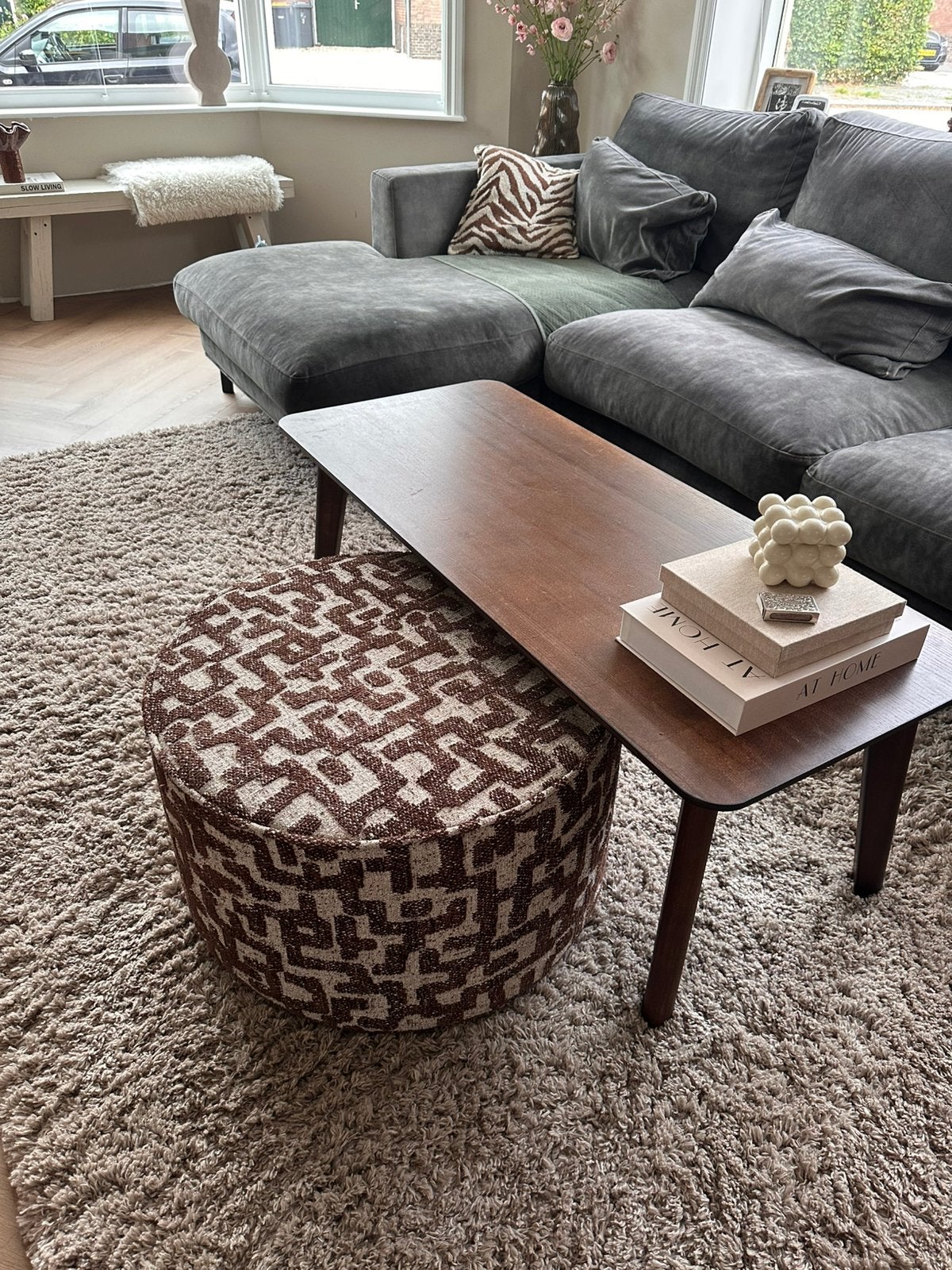 Poef Amy bruin | WOOOD | Karwei, Ophalen, Nieuw, Rond, 50 tot 100 cm