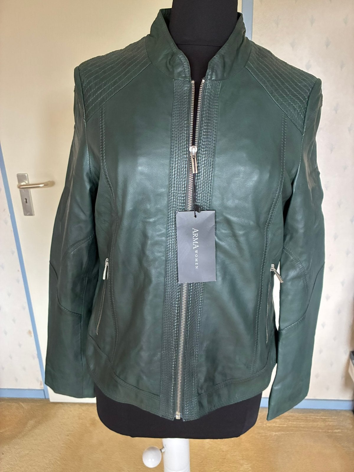 220 Nieuw leren jasje van Arma in maat 46 donker groen, Verzenden, Nieuw, Maat 46/48 (XL) of groter, Groen