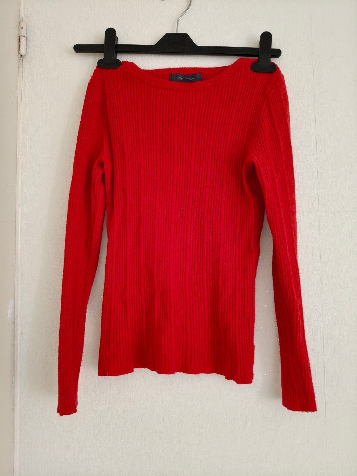 Rode geribbelde trui met lange mouwen - Maat XS, Primark, Ophalen of Verzenden, Maat 34 (XS) of kleiner, Gedragen