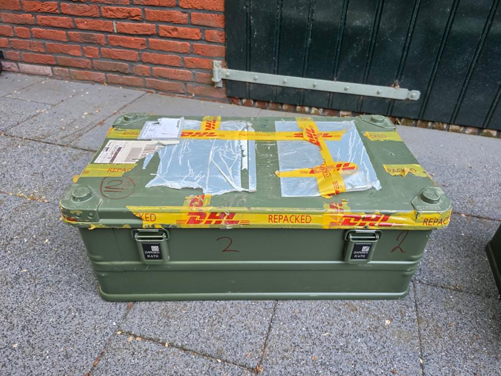 Zarges K470 Aluminium Kist - Legergroen, Ophalen of Verzenden, Landmacht, Overige gebieden, Kist of Geocache