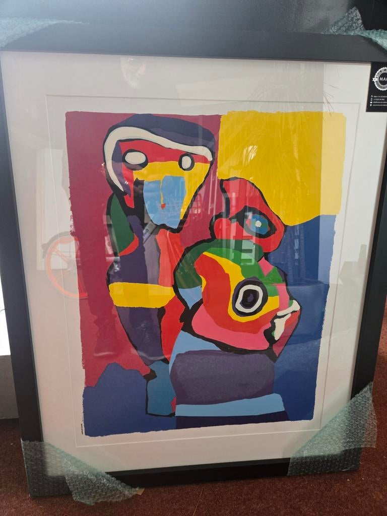 Karel Appel Lithografie - Mooi Ingelijst Kunstwerk, Ophalen
