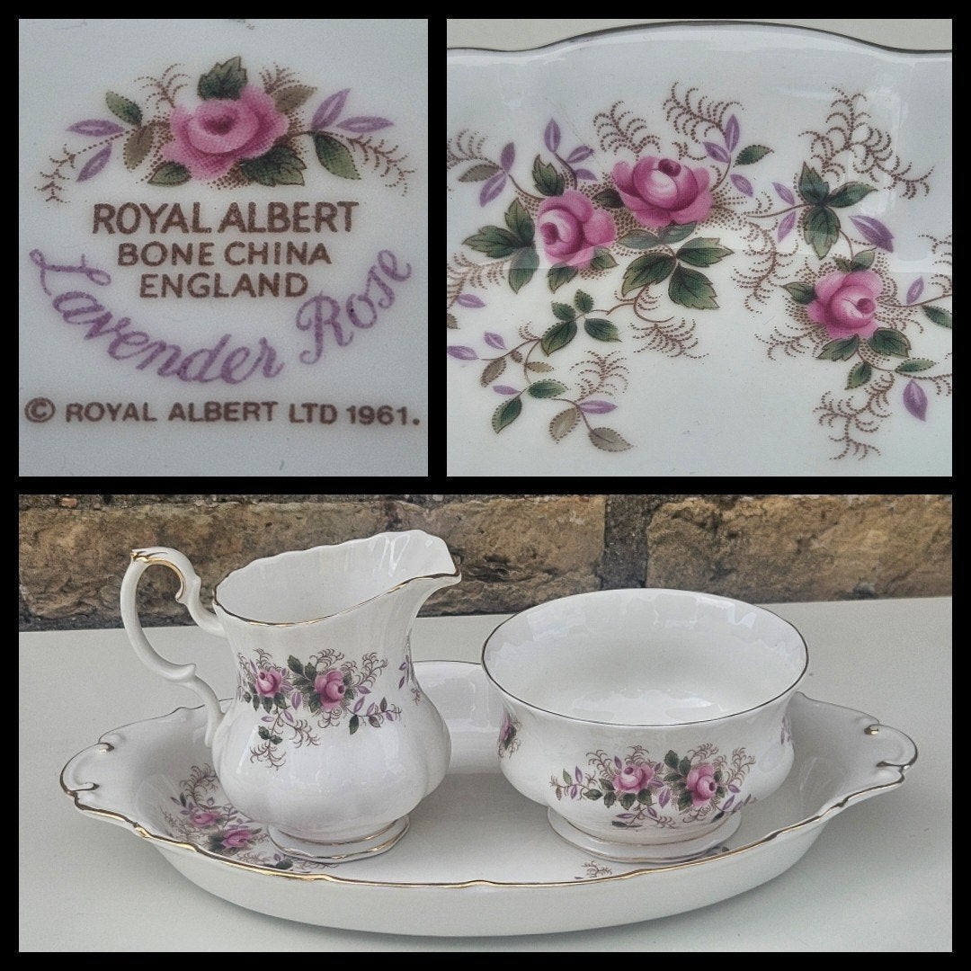 Royal Albert "Lavender Rose" porseleinen roomstel, puntgaaf, Ophalen of Verzenden