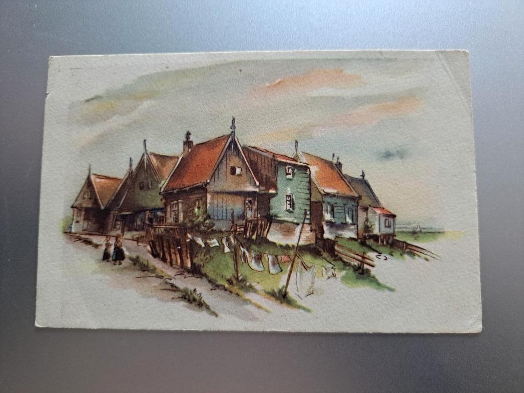 Landschapserie AVROS - Wasdag op Marken, Ophalen of Verzenden, 1940 tot 1960, Gelopen, Klederdracht