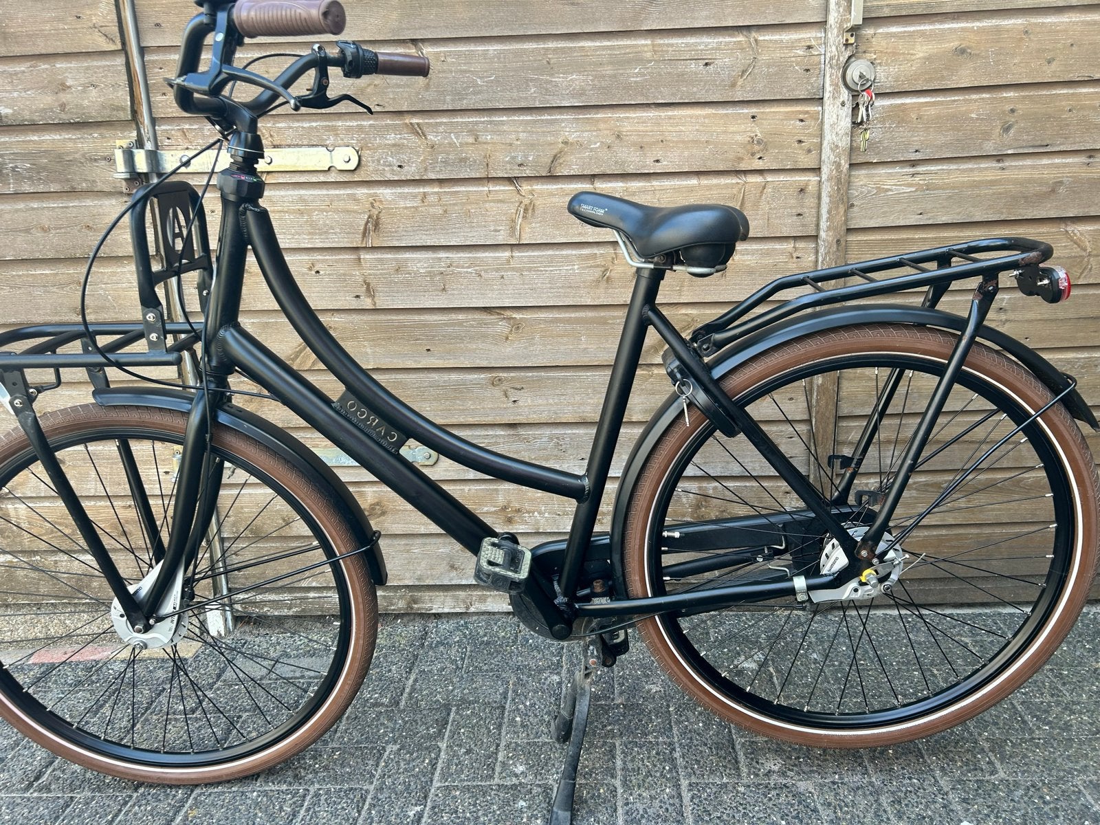 Zwarte Fiets, Fietsen en Brommers, Terugtraprem, Ophalen, Overige merken, 53 tot 56 cm