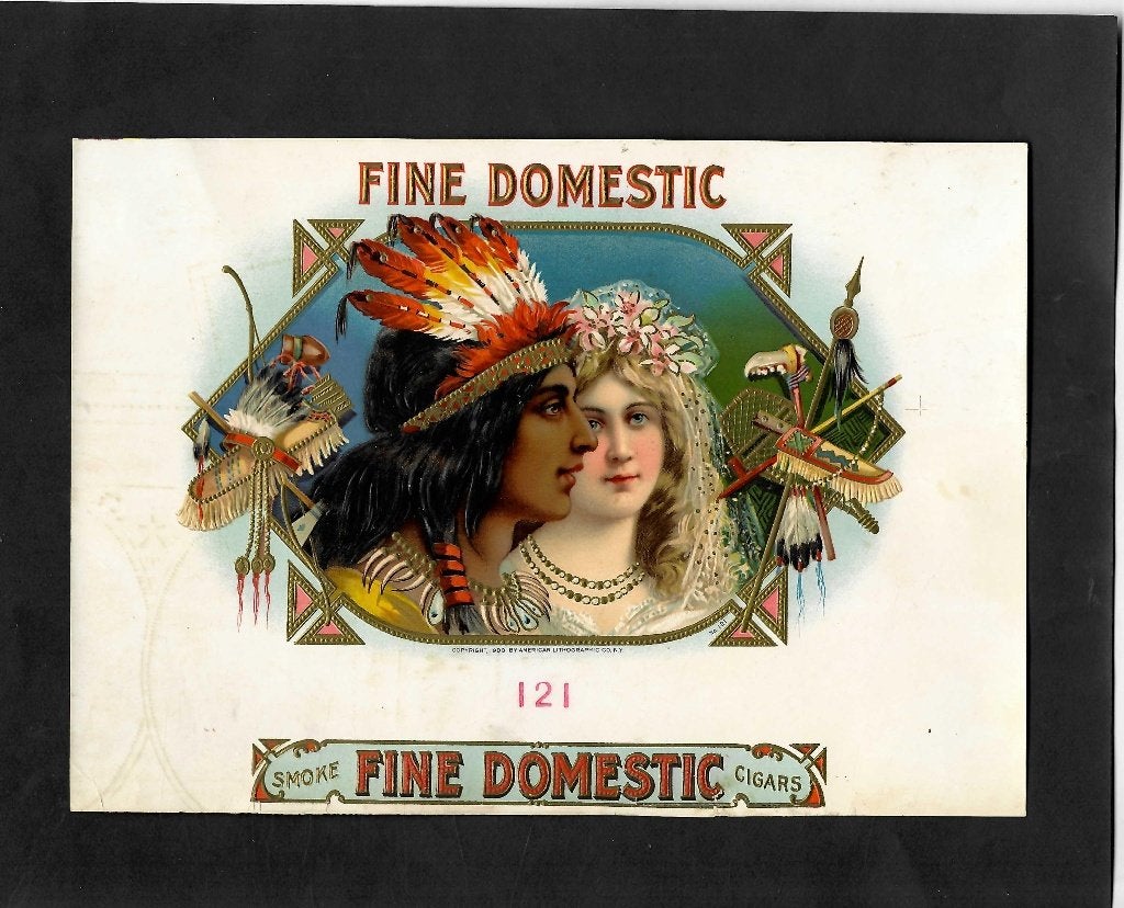 Fine Domestic   etiket, Ophalen of Verzenden, Gebruikt, Sigarenbandjes