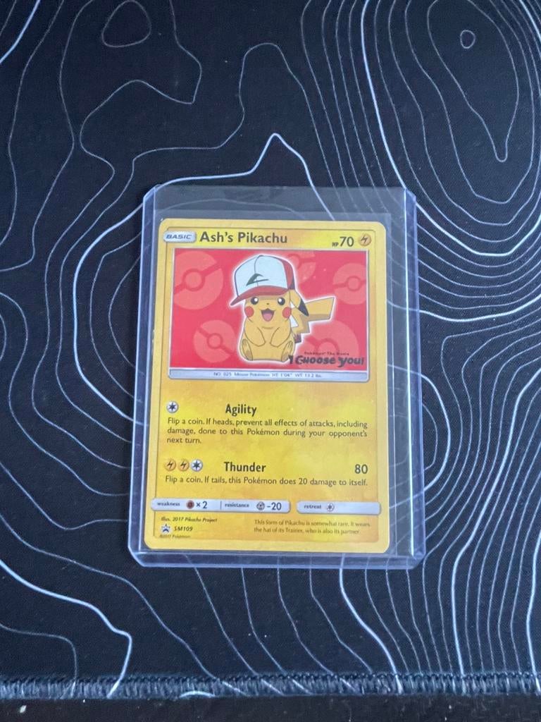 Ash pikachu pokemonkaart, Ophalen, Zo goed als nieuw, Losse kaart