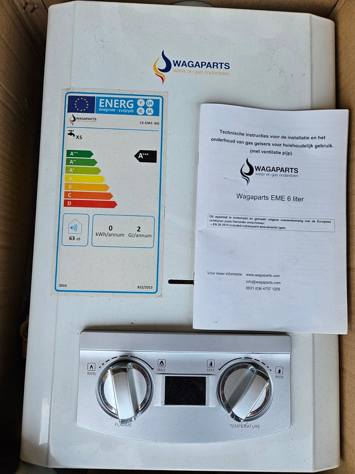 Nieuwe douchegeiser aardgas, Ophalen, Nieuw, Boiler, Minder dan 3 jaar oud