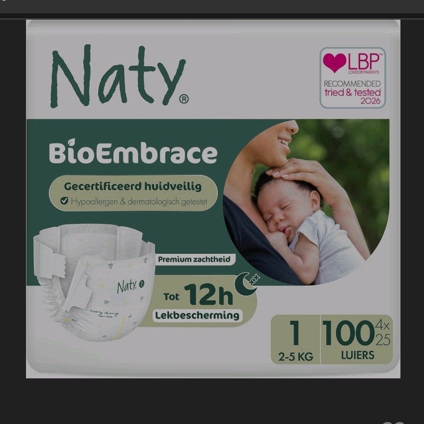 Naty Bio Embrace biologisch afbreekbare luiers, maat 1, Ophalen of Verzenden, Nieuw