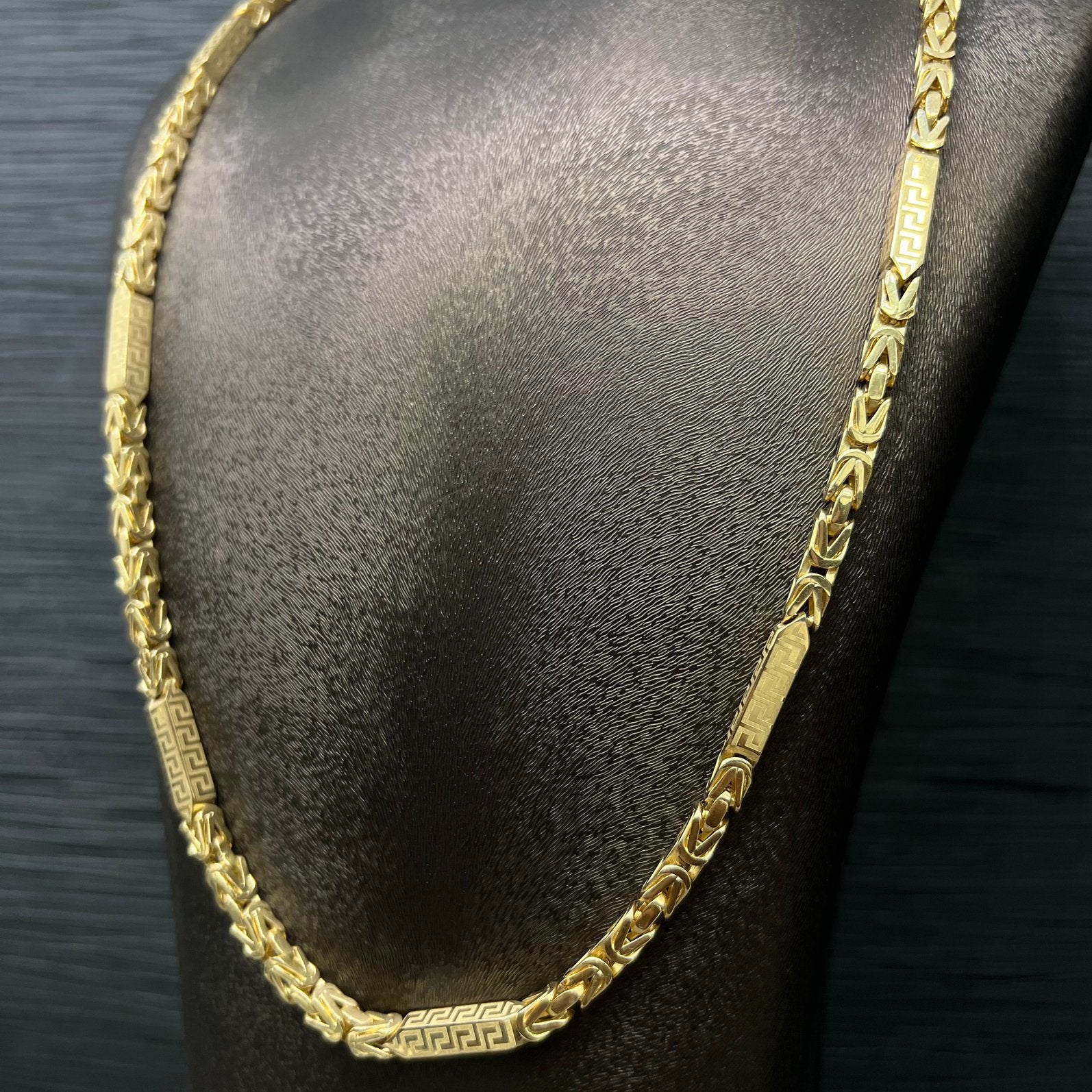 14k gouden koningsketting prachtig schakel versace, Ophalen of Verzenden, Nieuw, Goud