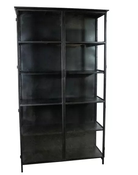 Glazen vitrine kast Elina PTMD, Ophalen, Met deur(en), 200 cm of meer, Nieuw