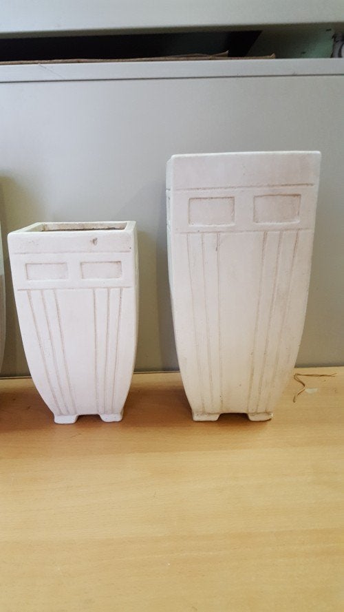 Bloempotten van crème aardewerk, 4 stuks, Ophalen of Verzenden, 'T Olde Gre-j, Info@toldegrej.nl, Endepoelstraat 20f Didam