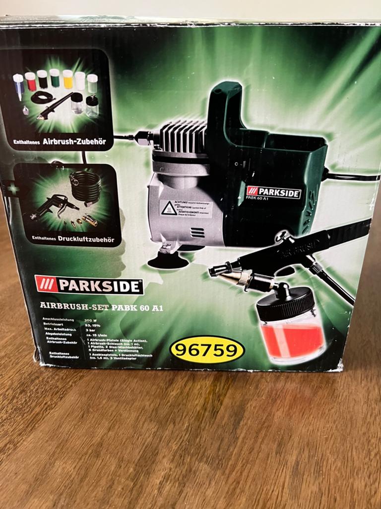 Parkside Airbrush-Set PABK 60 A1 - Nieuw in doos, Doe-het-zelf en Verbouw, Compressors, Zo goed als nieuw, Minder dan 6 bar, Minder dan 25 liter