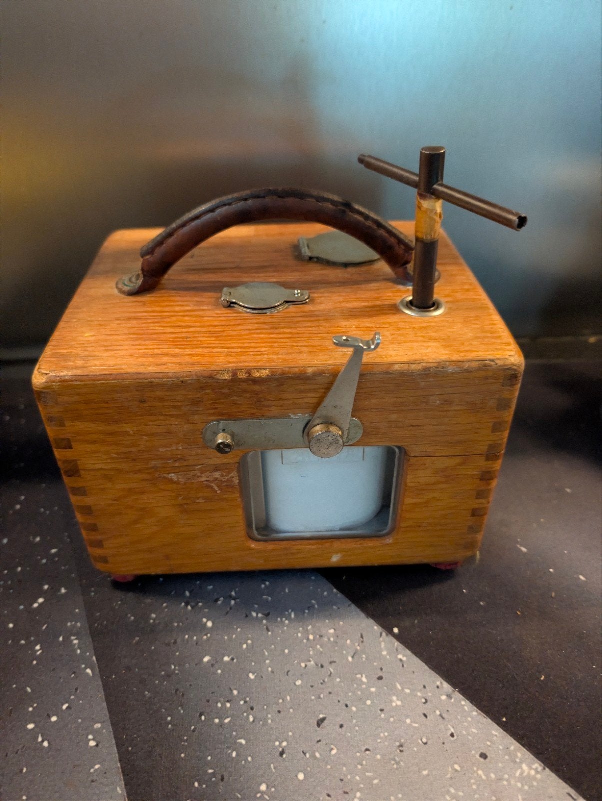 Antieke Benzing Tijdklok duiven klok - Vintage Houten Behuiz, Antiek en Kunst, Ophalen of Verzenden