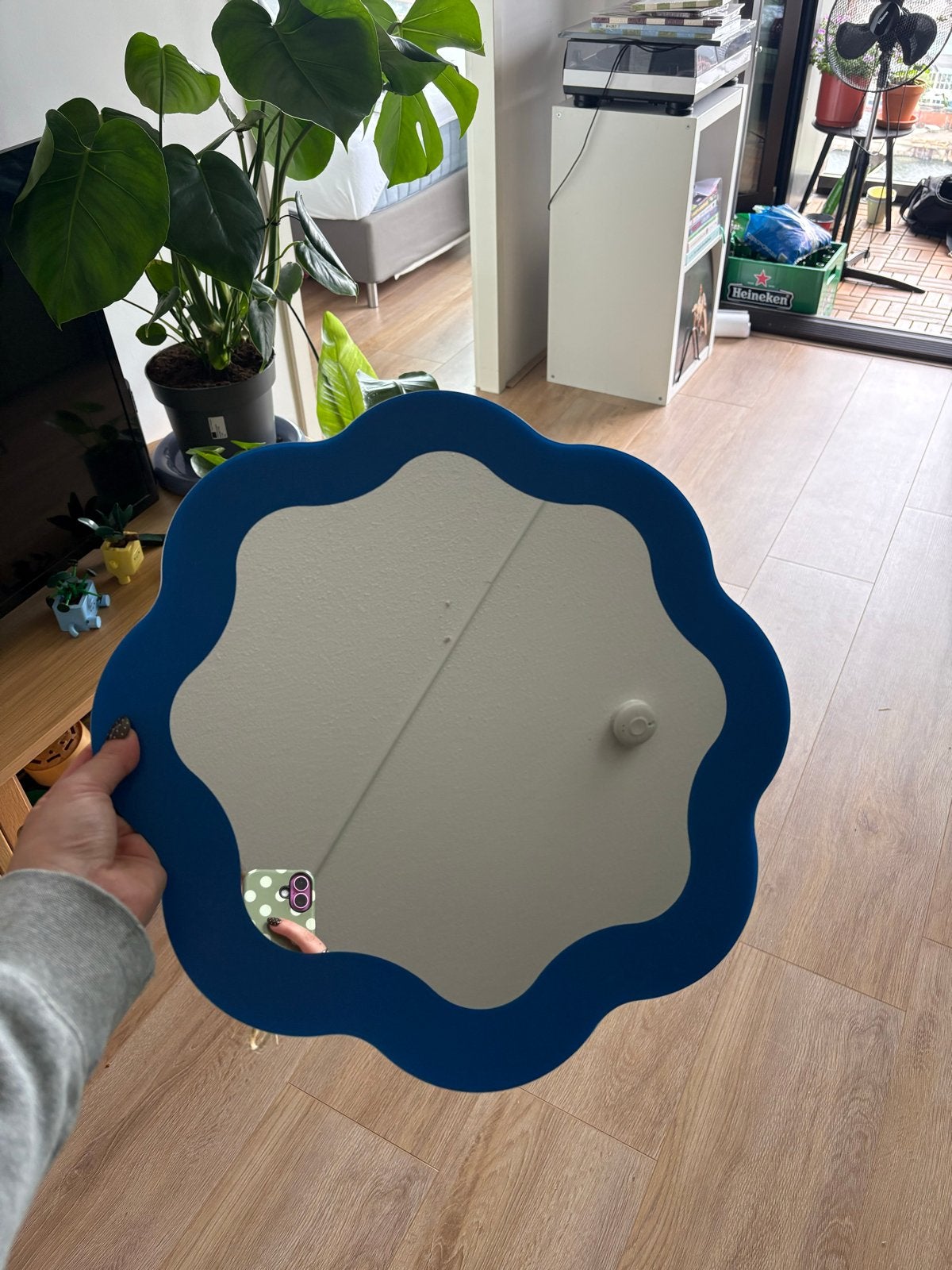 IKEA spiegel blauw 40x40 cm, Huis en Inrichting, Woonaccessoires | Spiegels, Ophalen, Minder dan 50 cm, Gebruikt, Minder dan 100 cm