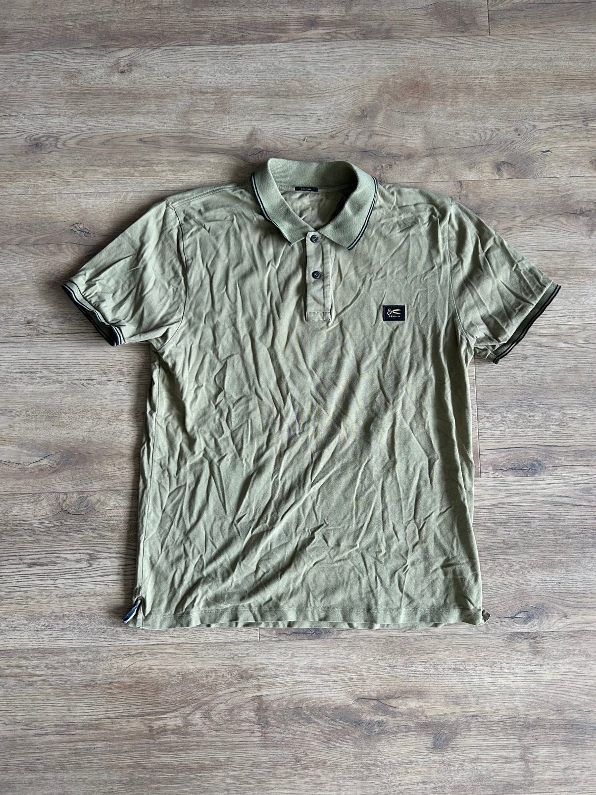Denham | Heren polo shirt | Maat L | Korte mouwen, Verzenden, Zo goed als nieuw, Maat 52/54 (L), Groen