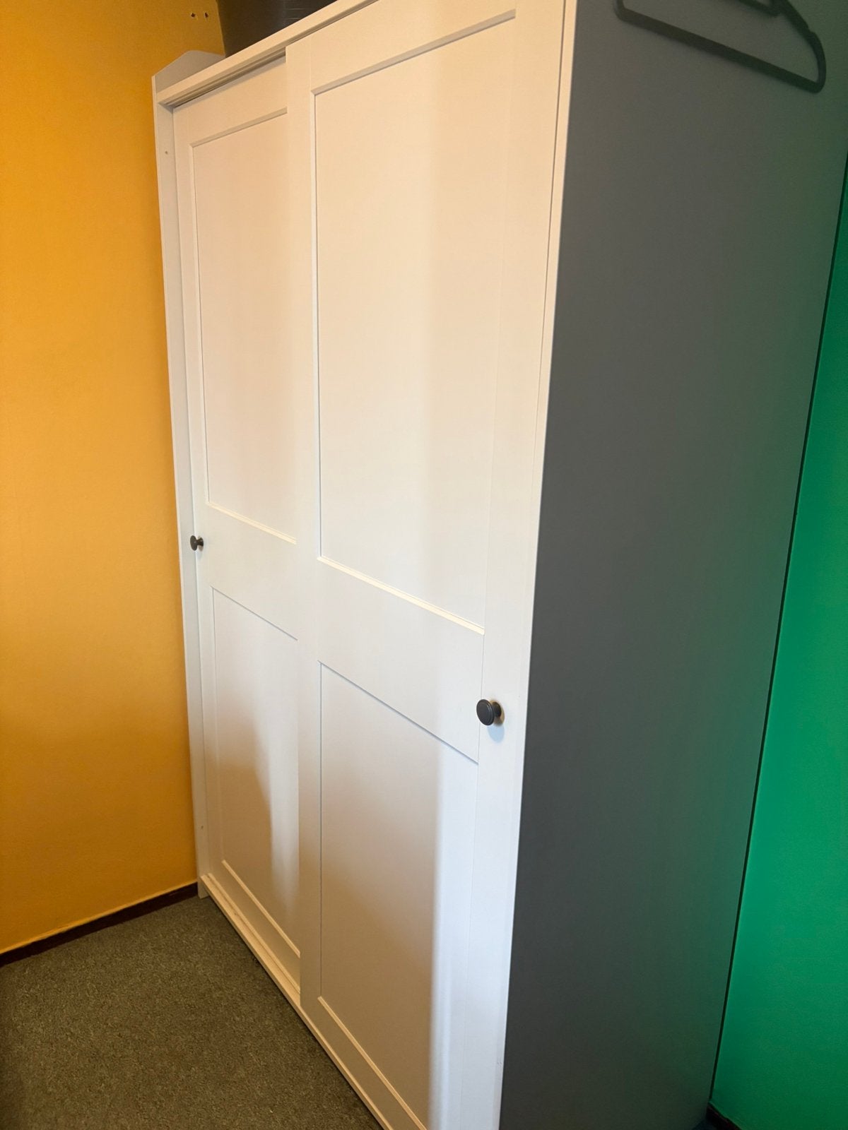 IKEA PAX kledingkast wit met GRIMO schuifdeuren, Ophalen, 100 tot 150 cm, Zo goed als nieuw, 150 tot 200 cm
