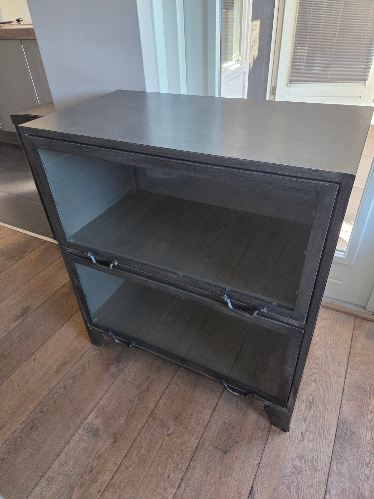 Vintage industriële vitrinekast, Ophalen, 50 tot 100 cm, Metaal, 150 tot 200 cm