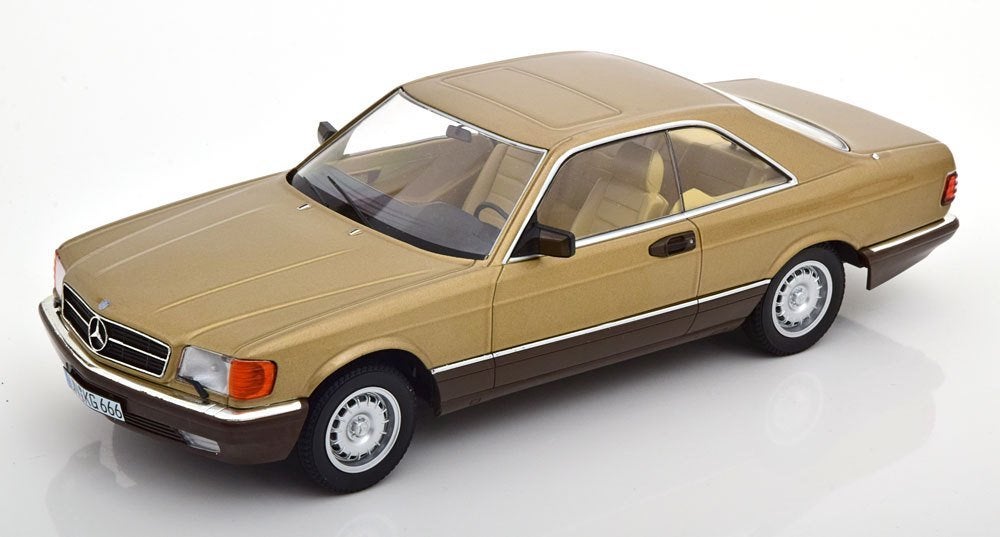 Mercedes-Benz 500 SEC (C126) 1987 1-18 Gold Metallic KK-Scal, Hobby en Vrije tijd, Overige merken, Tschuiten@hotmail.com, Duitsland