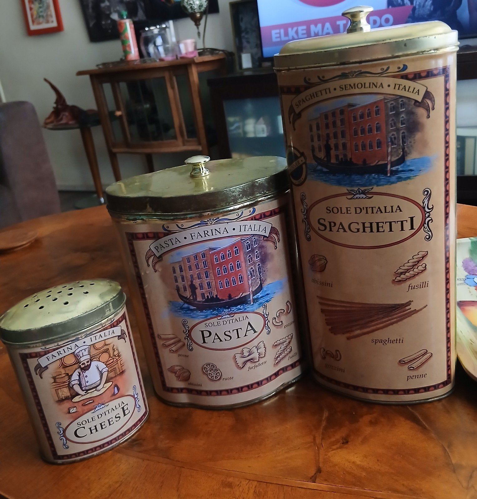 Vintage Sole d'Italia blikken set, Verzamelen, Blikken, Gebruikt, Overige, Ophalen of Verzenden