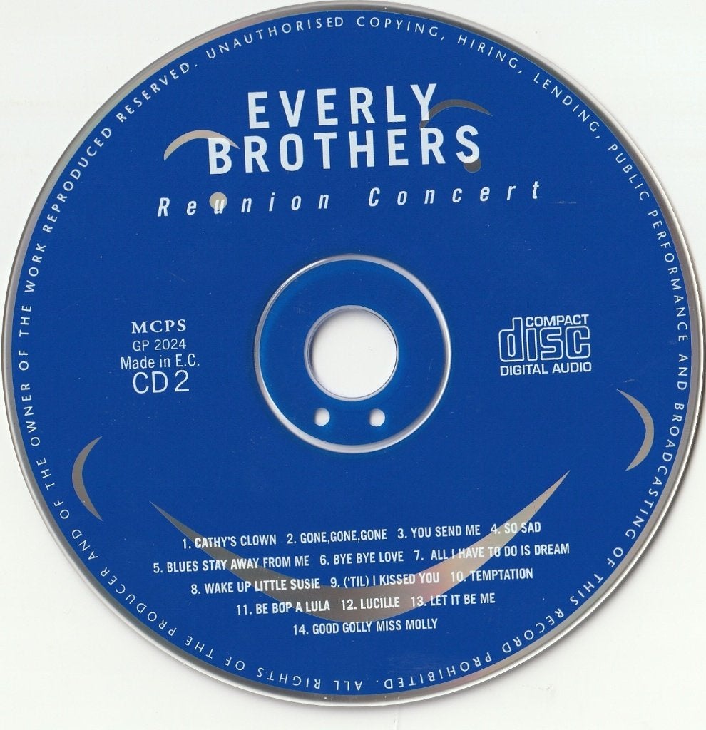 Everly brothers reunion concert cd 2 cd, Ophalen of Verzenden, Zo goed als nieuw, Pop