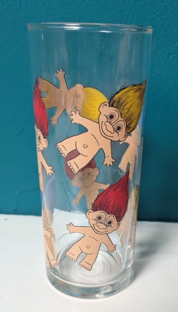 Vintage trollen limonadeglas, Ophalen of Verzenden, Zo goed als nieuw, Frisdrankglas