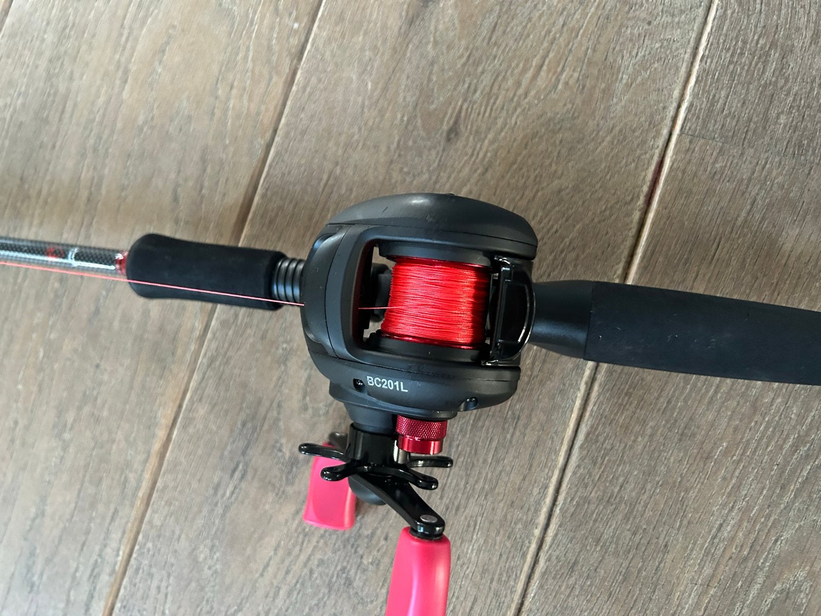 Reel vishengel, Ophalen, Gebruikt, Werphengel