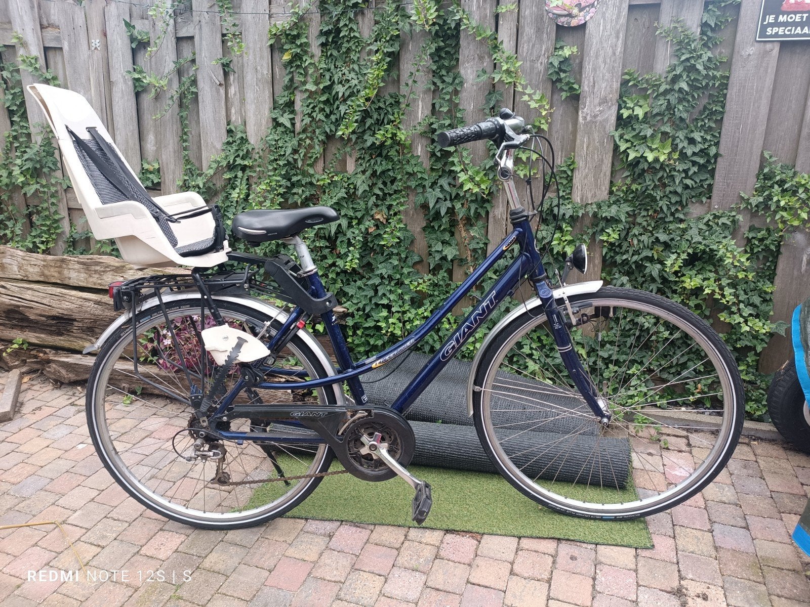 Giant fiets met kinderzitje, Fietsen en Brommers, Fietsen | Dames | Moederfietsen, Ophalen, Gebruikt, Versnellingen, Giant