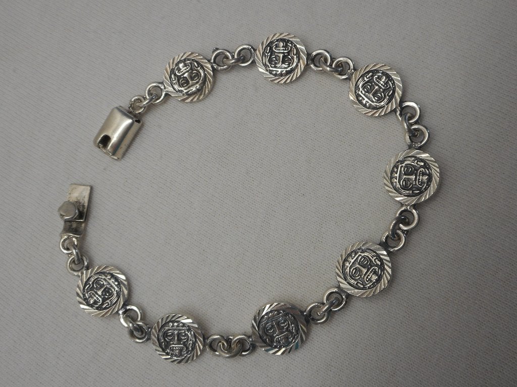 Zilveren aparte vintage armband Mexico nr.492, Sieraden, Tassen en Uiterlijk, Armbanden, Verzenden, Zo goed als nieuw, Zilver