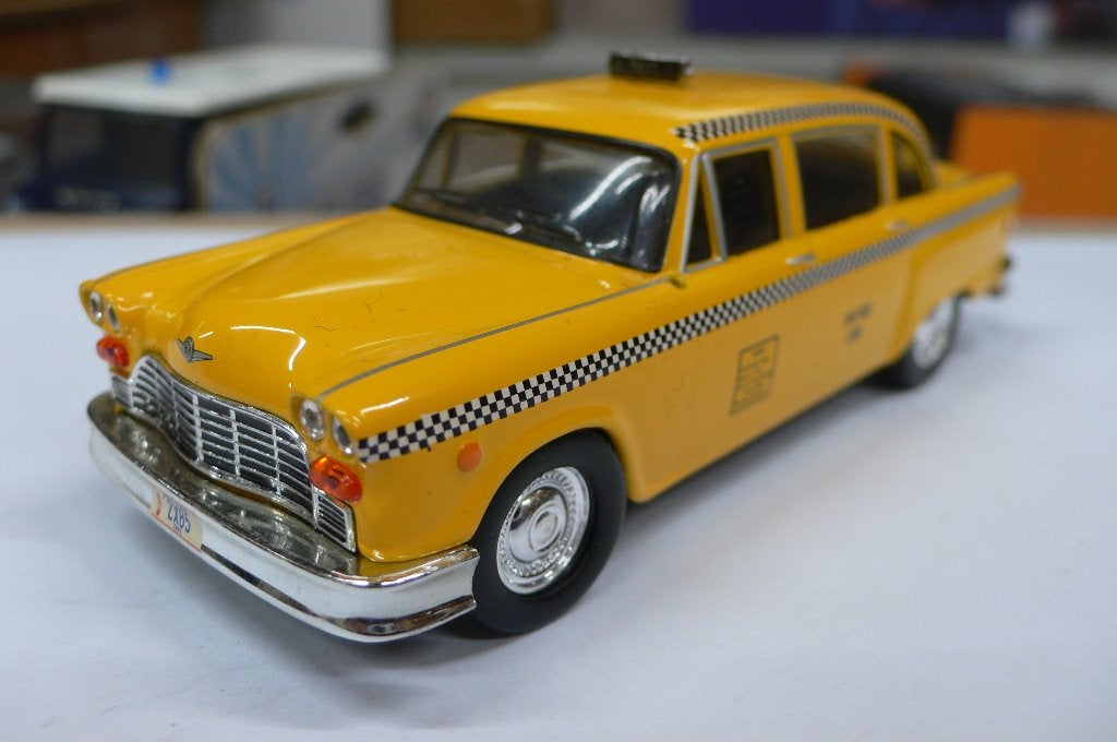 checker taxi cab - atlas 1/43 - mist buitenspiegeltje-, Verzenden, Zo goed als nieuw, Auto, Overige merken