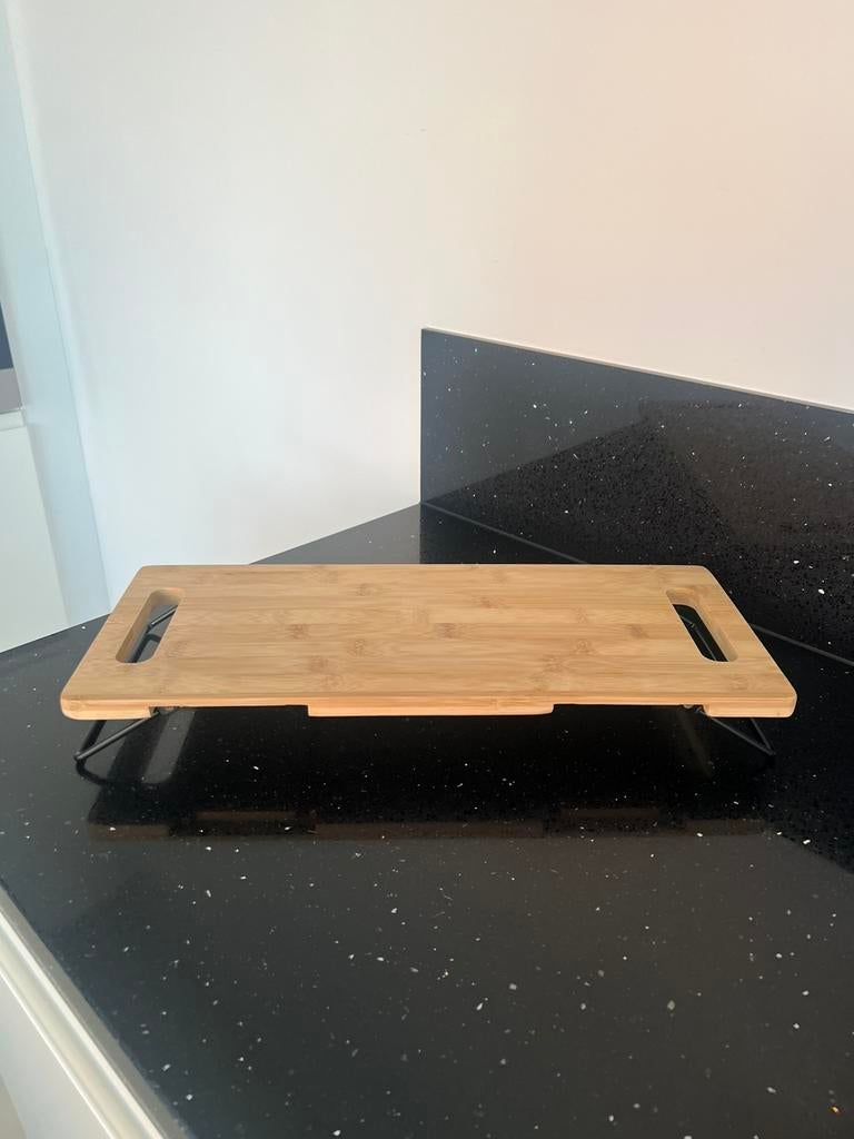 Bamboe uitklapbare Serveerplank - Tapas - Ontbijttafel, Ophalen of Verzenden, Zo goed als nieuw, Hout
